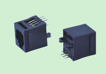 RV010-1 RJ11立式全塑斜边有耳6P6C