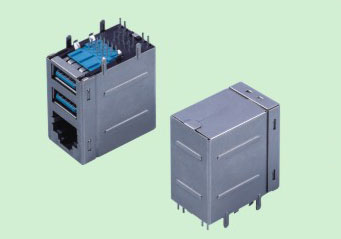 RU006-2 RJ45+双层USB3.0无灯