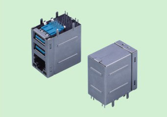 RU006-1 RJ45+双层USB3.0带灯