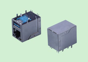 RU005-2 RJ45+单层USB3.0带灯