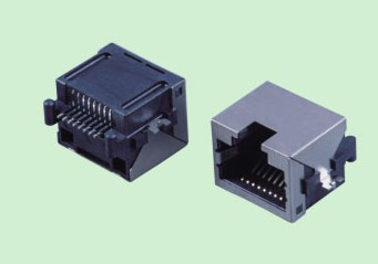 RJ45插座TAB UP沉板7.8 SMT贴板带屏蔽壳网络接口