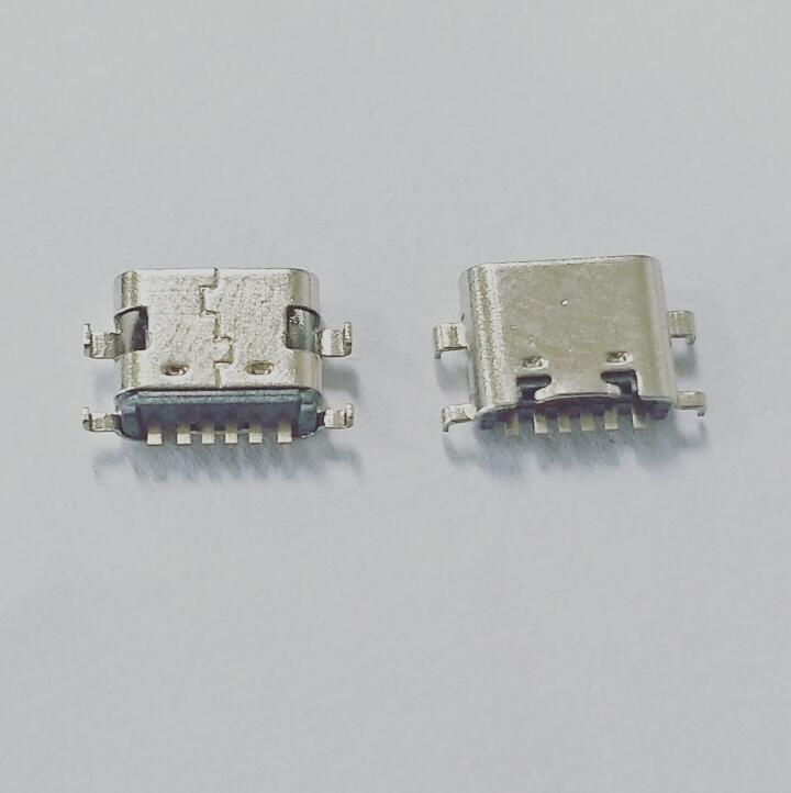 TYPE-C母座6P沉板1.6四脚插板SMT