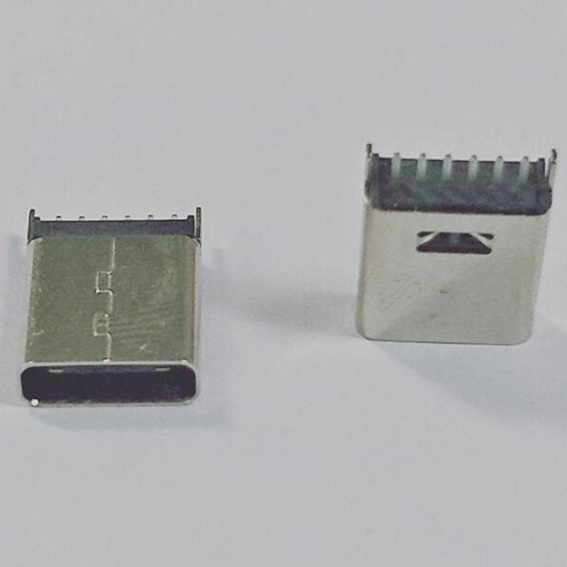 TYPE-C母座6P立式插板DIP  L=10.5MM