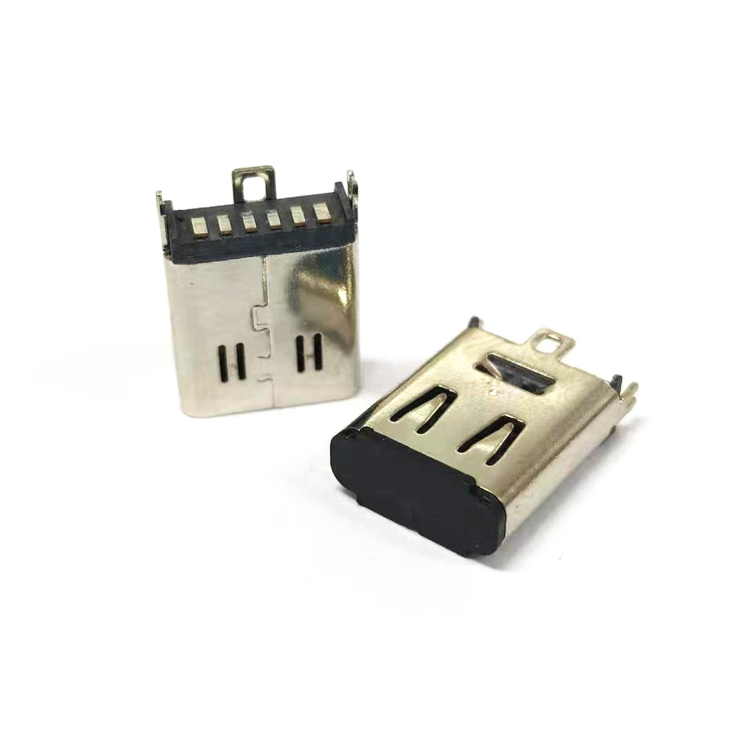TYPE-C母座6p立式贴板SMT  L=10.5MM