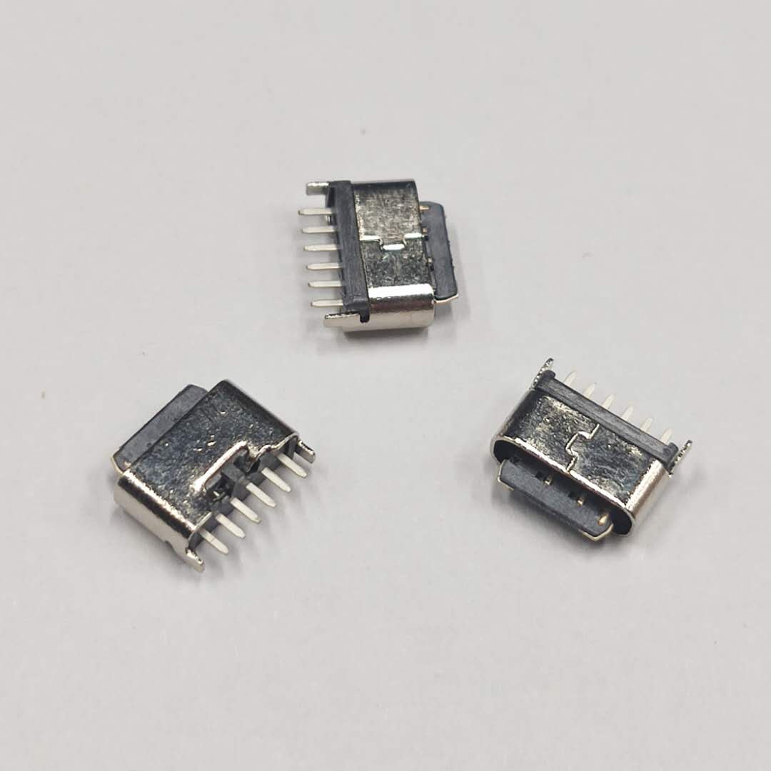 TYPE C 6P母座 短体5.0H 直立式立插 外露端子