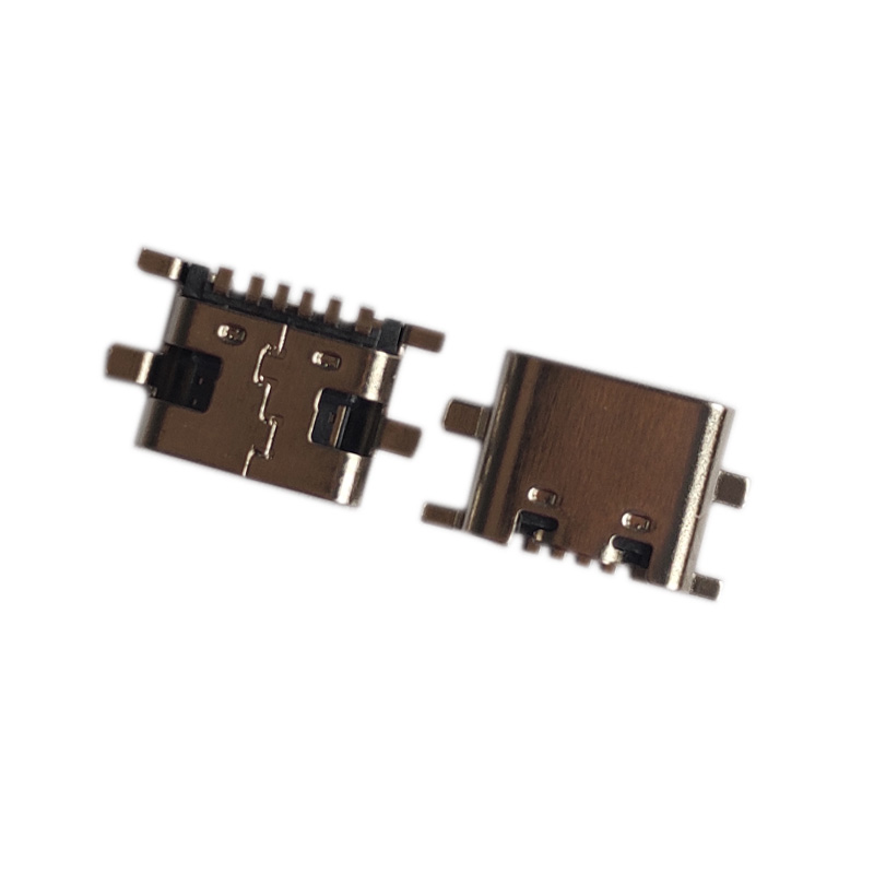 TYPE C 6P母座 6.8L长板上四脚全贴片SMT