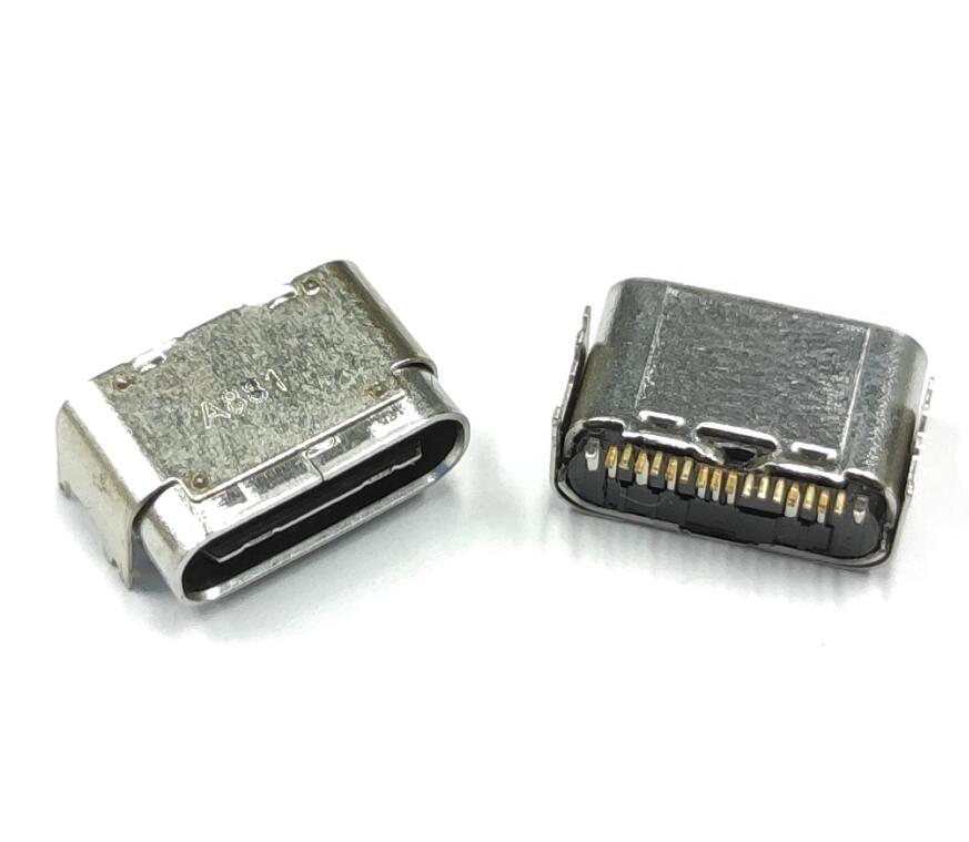 TYPE C 16P母座 超短体 双壳单排贴片母座 镀金