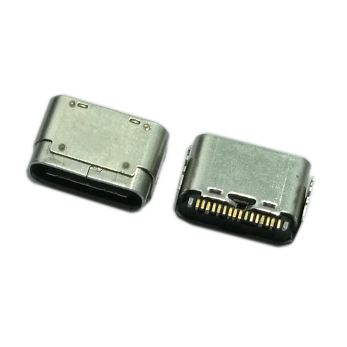 TYPE C 16P母座 短体5.8长 双壳板上四脚插板 无柱