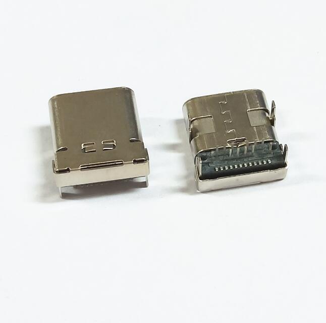 TYPE-C母座24P双壳四脚插板SMT+DIP  8.60长