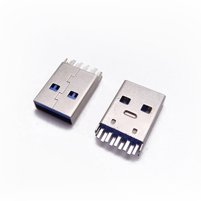 USB 3.0公头 180度立插A公 夹板式9P公头 可直插可夹板