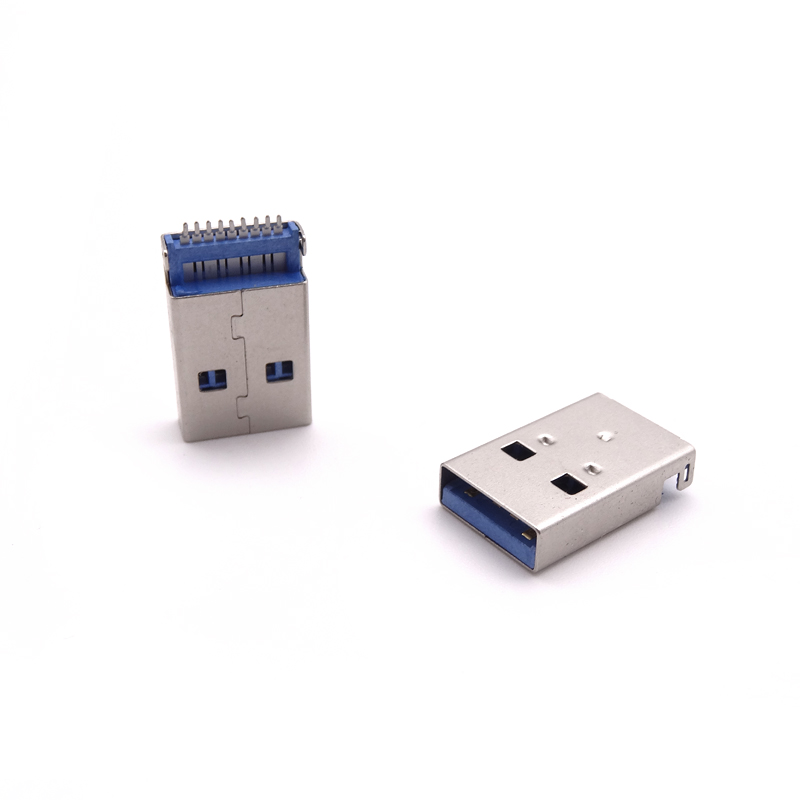 USB 3.0公头 沉板SMT贴片插板公头 有孔 无柱