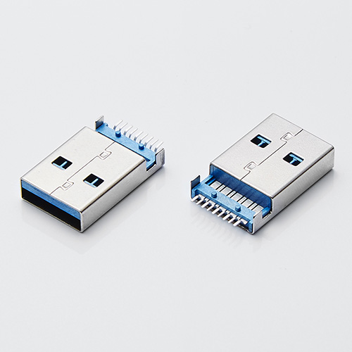 USB 3.0公头 9P沉板2.3H 两脚直脚插板 针贴片有柱