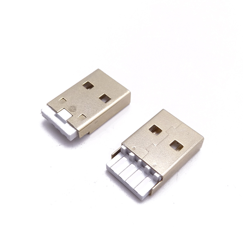 USB 2.0公头 双面插/正反插/两面插 焊线式公头 外壳镀金