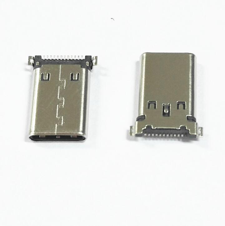 TYPE C 12P公头 沉板两脚全贴片带弹