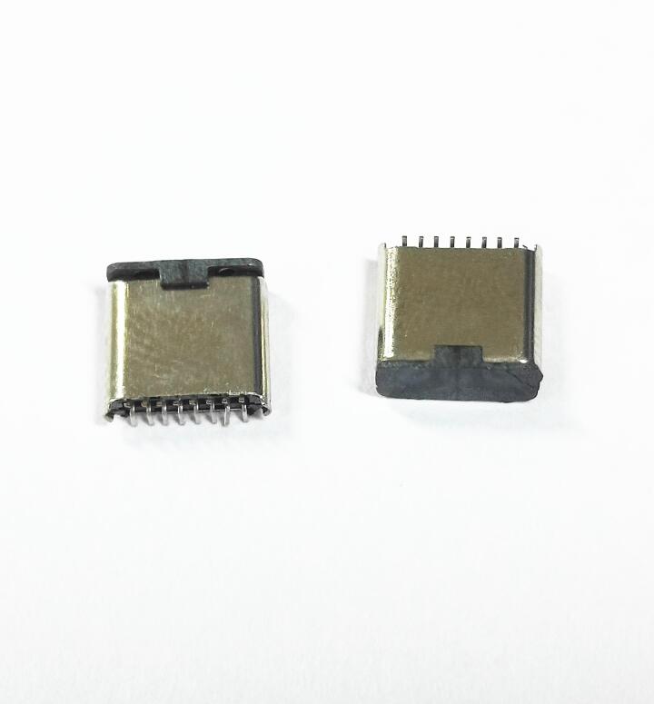 TYPE-C 16P立贴公头短脚