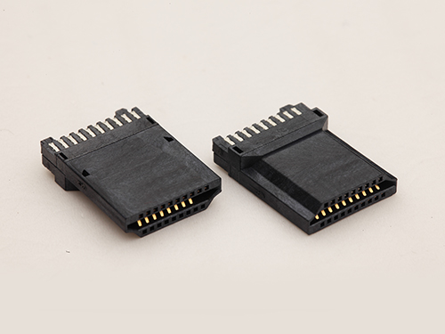 HDMI A型19P公头 全塑焊线式公头 加锡带线夹