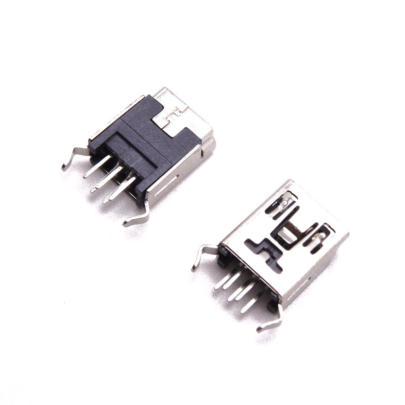 MINI USB 5P母座 180度立插 弯脚直插B型