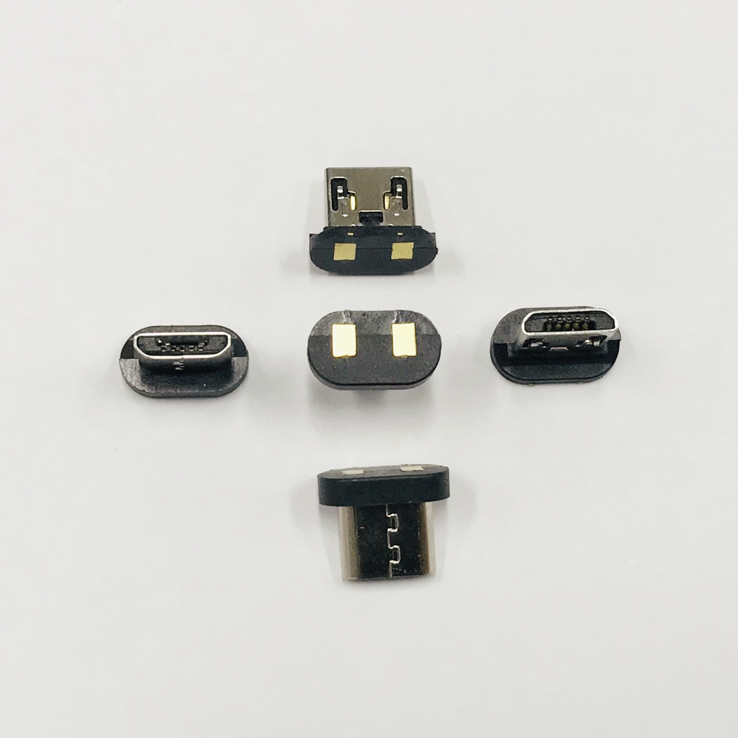 MICRO USB公头 2P磁吸单充电公头 转接头 带弹
