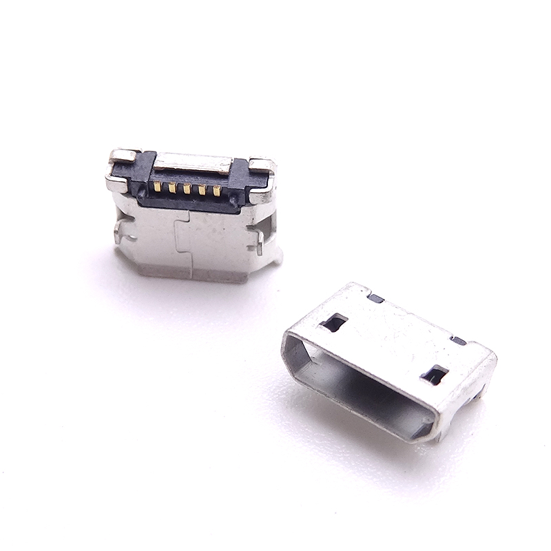 MICRO USB 5P母座 6.4插脚 有柱/无柱—直边/卷边