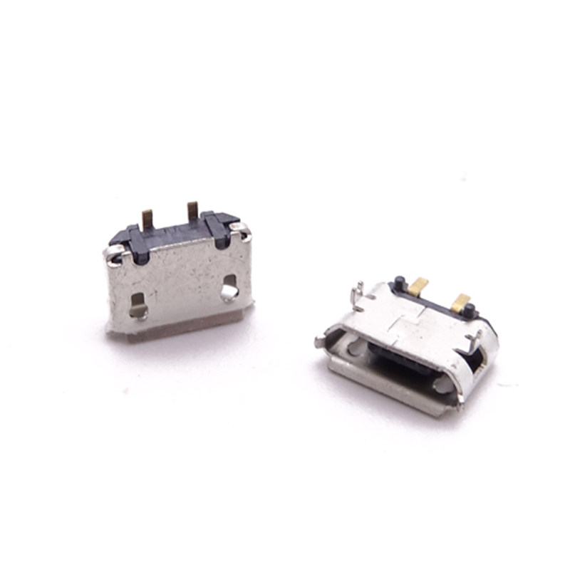 MICRO USB 2P母座 大电流母座 6.4插脚 有柱卷边