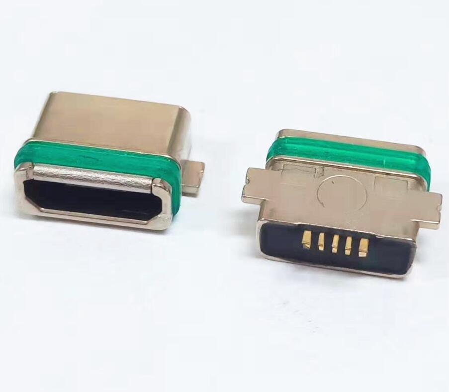 MICRO USB 5P母座 板上两脚全贴 有柱 大电流