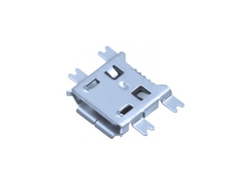 MICRO USB 5P母座 沉板0.7 四脚全贴 卷边 破板式