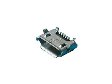 MICRO USB 5P母座 反向牛角插板 前5.3后7.7 卷边