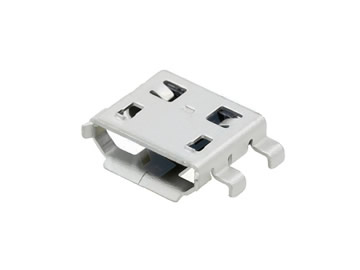 MICRO USB 5P母座 沉板0.8四脚插板 无孔 有导位