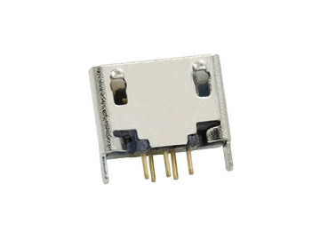 MICRO USB 5P母座 180度直插主体5.0长 脚长1.5 直边