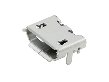 MICRO USB 5P母座 牛角型前7.2后4.85插脚 卷边