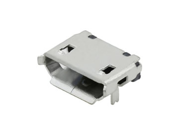 MICRO USB 5P母座 5.9插脚 针加长0.75 有柱加焊脚