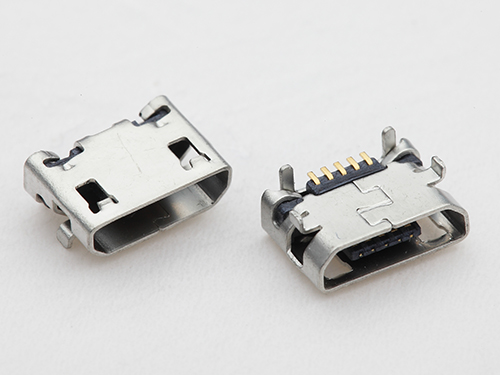 MICRO USB母座 B型牛角前7.2后4.85插脚 针SMT 直边