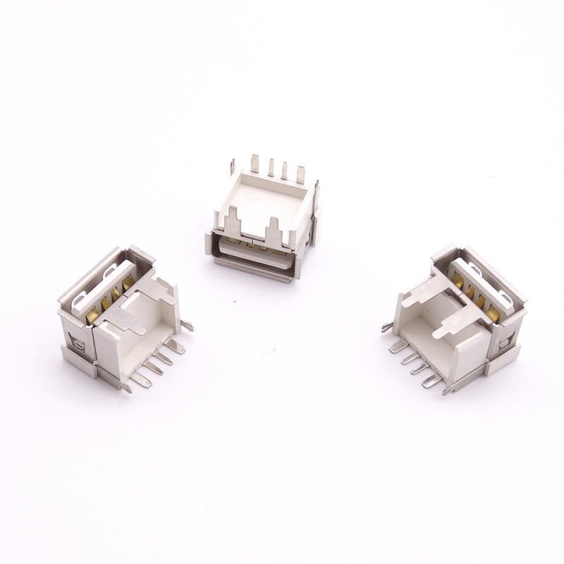 USB 2.0母座 华为大电流 四脚插板卷边垫高9.7-11.3