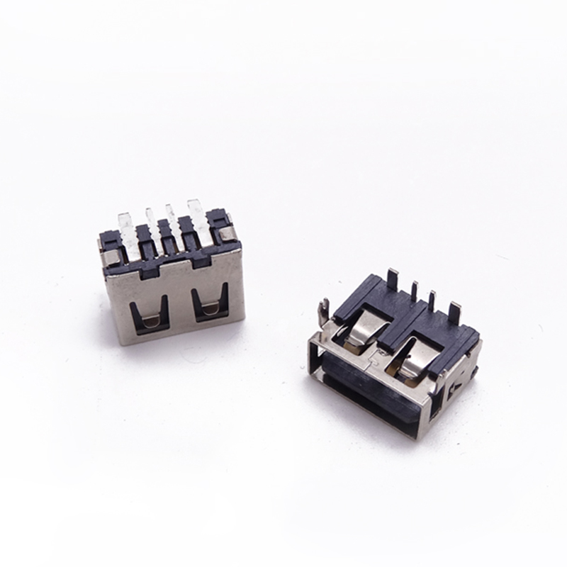 USB 2.0母座 短体10.0 前两脚插板 大电流母座 直边6.5H 3A-5A