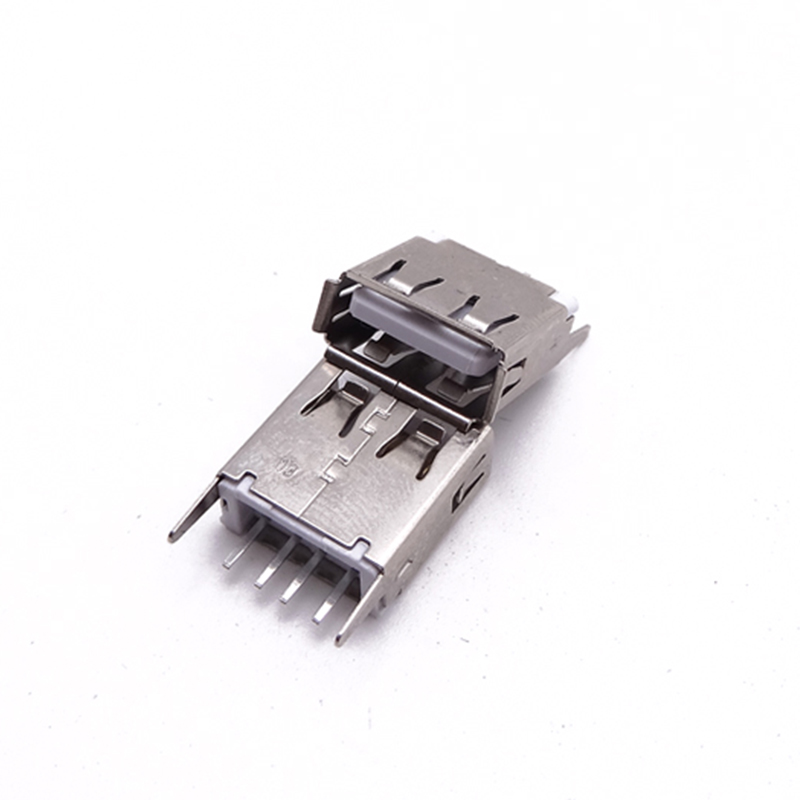 USB 2.0母座 180度13.7长 直插/立插母座 直脚 直边/卷边
