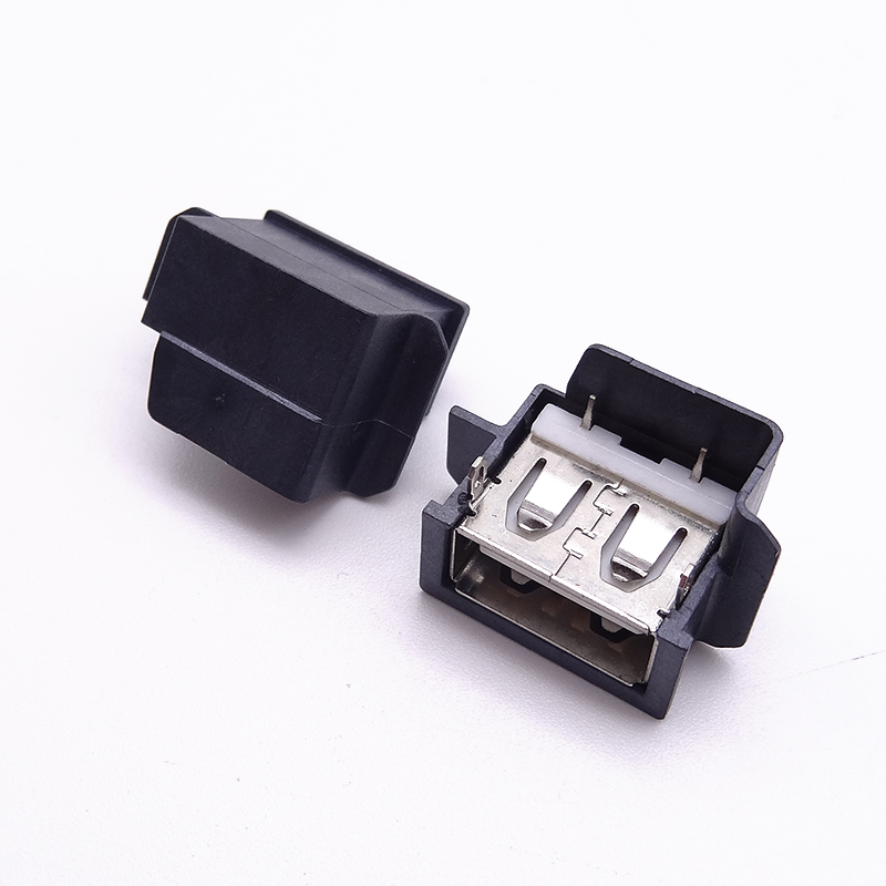 USB 2.0母座 短体10.0前两脚 2P插板 带三星外壳
