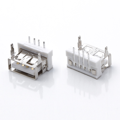 USB 2.0母座 短体10.6前两脚插板 垫高8.24H 直边