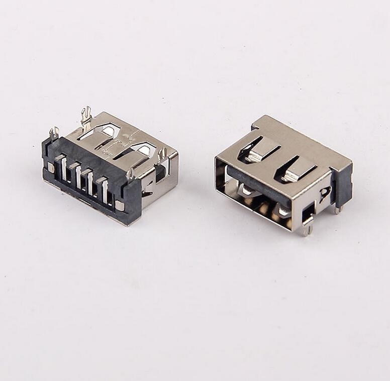 USB 2.0母座 短体10.6四脚插板 针贴片 5.7H直边_COPY