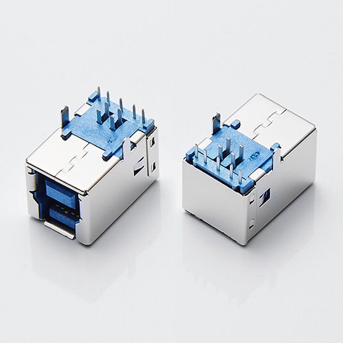 USB 3.0 BF母座 B母90度直脚全插板