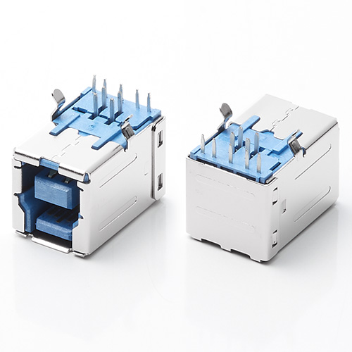 USB 3.0 BF母座 90度卧式K脚内弯脚插板 3排PIN针DIP