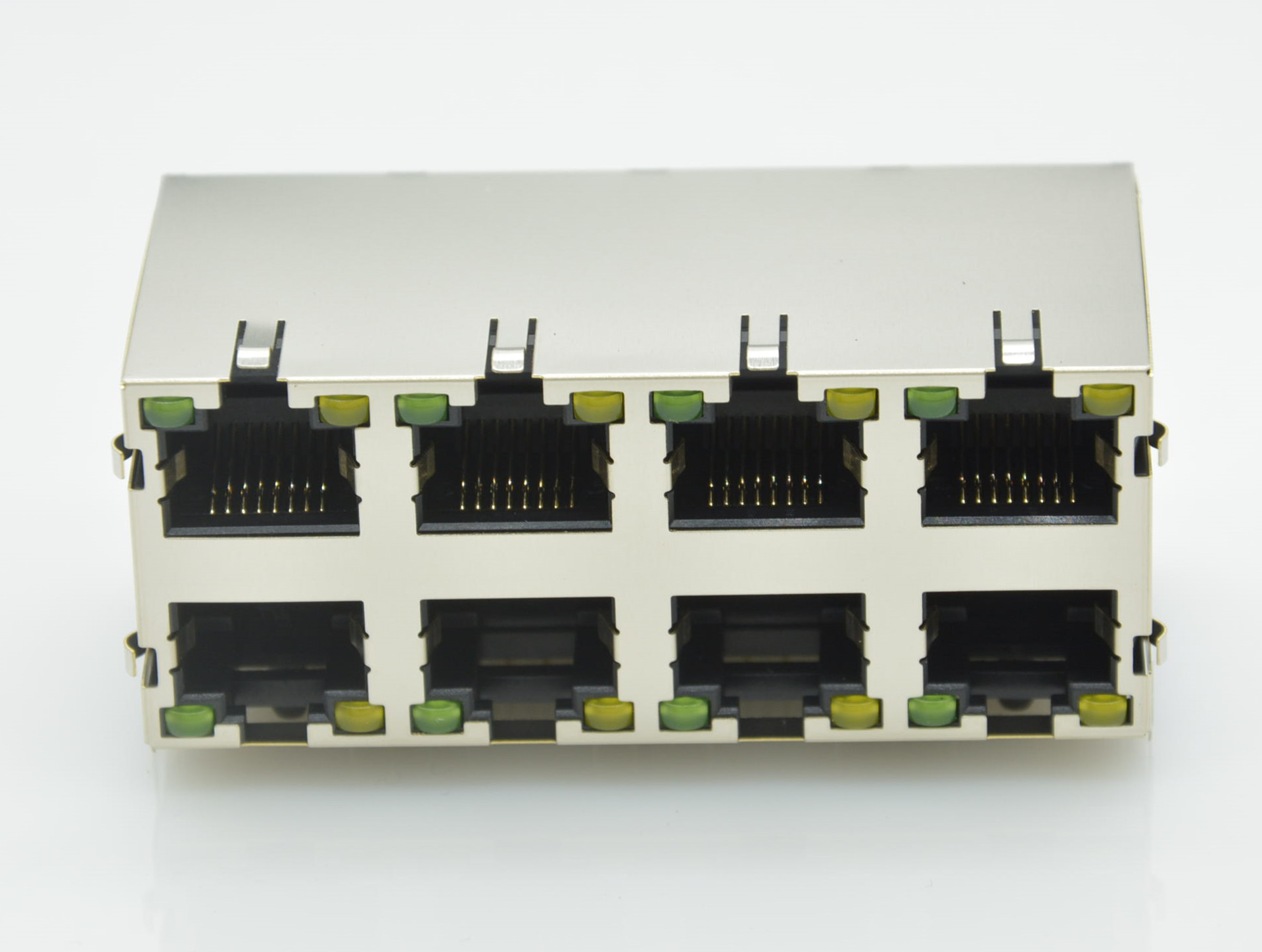 RJ45 2X4带灯带屏蔽弹片 大体积